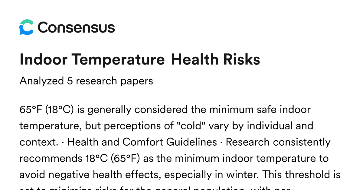 Indoor Temperature Health Risks - Consensus