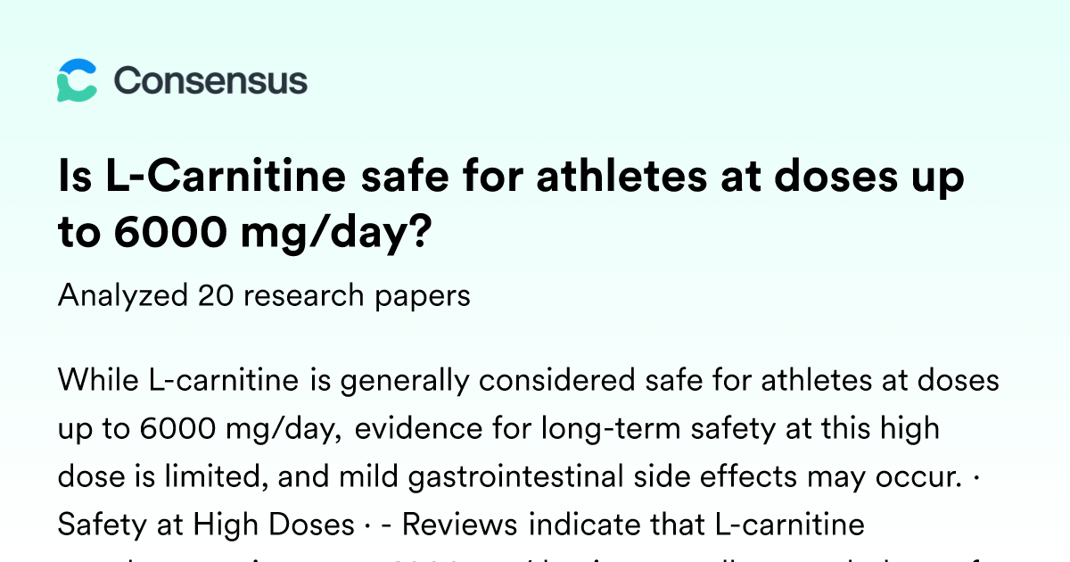 Is L-Carnitine safe for athletes at doses up to 6000 mg/day?