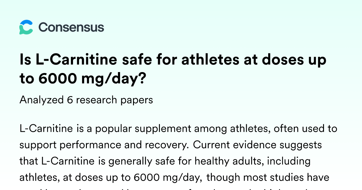 Is L-Carnitine safe for athletes at doses up to 6000 mg/day?