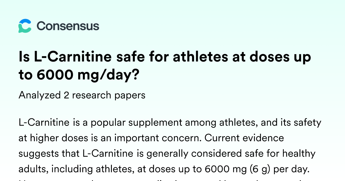 Is L-Carnitine safe for athletes at doses up to 6000 mg/day?
