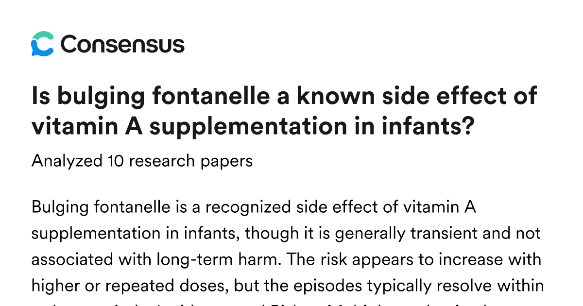 Is bulging fontanelle a known side effect of vitamin A supplementation ...