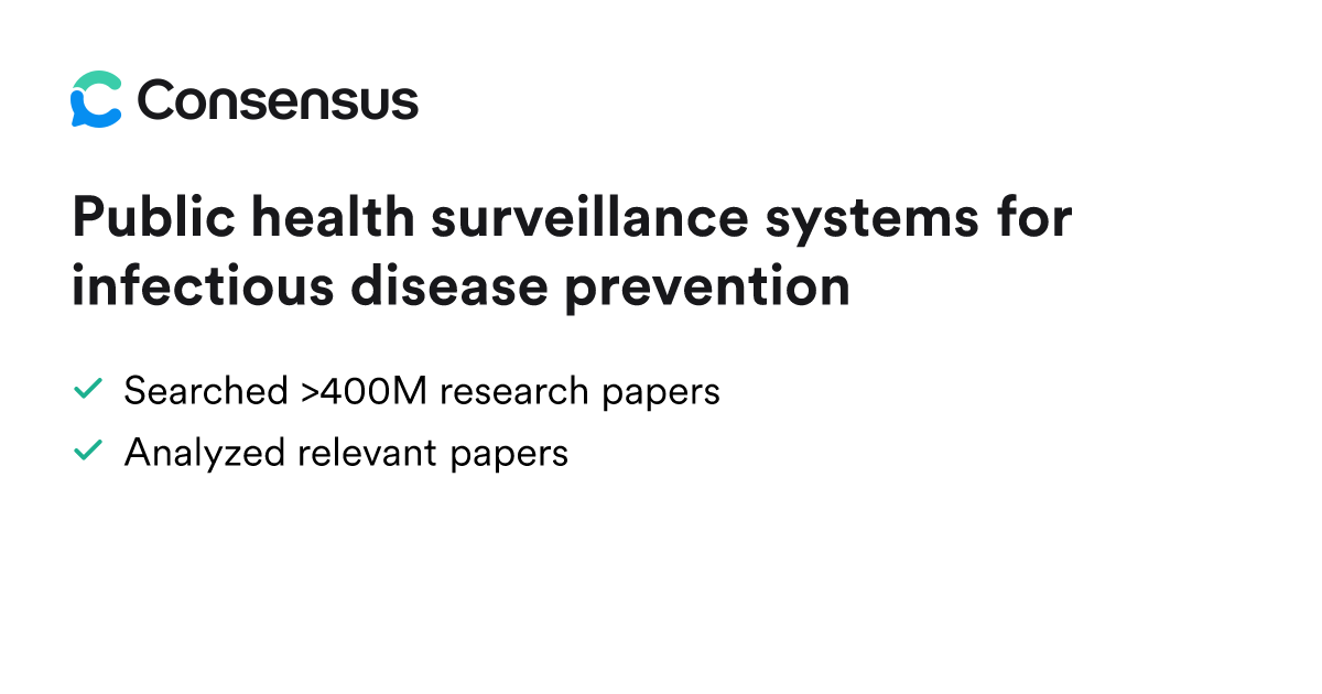 Public health surveillance systems for infectious disease prevention ...