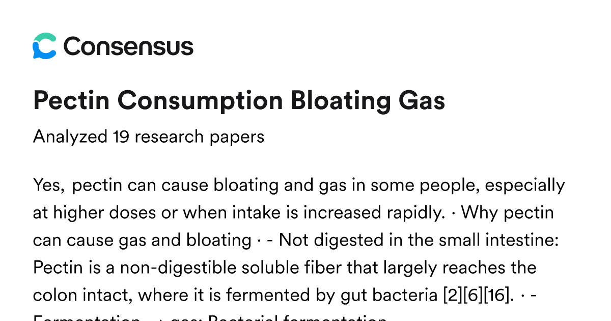 Pectin Consumption Bloating Gas - Consensus