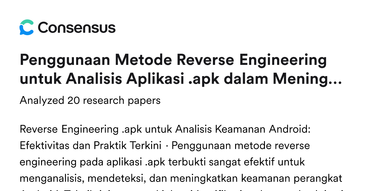 Penggunaan Metode Reverse Engineering untuk Analisis Aplikasi .apk ...
