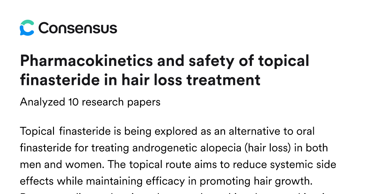Pharmacokinetics and safety of topical finasteride in hair loss ...