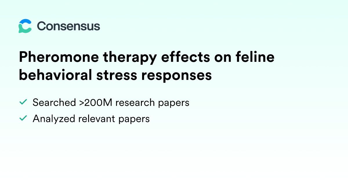 Pheromone therapy effects on feline behavioral stress responses - Consensus