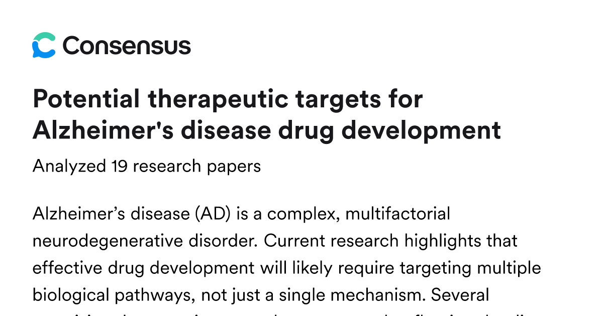 Potential therapeutic targets for Alzheimer's disease drug development ...