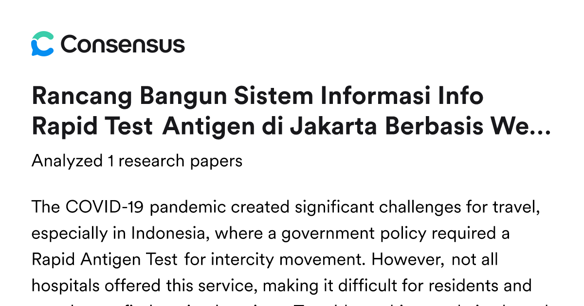 Rancang Bangun Sistem Informasi Info Rapid Test Antigen di Jakarta ...