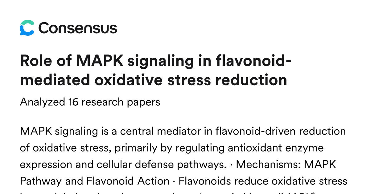 Role of MAPK signaling in flavonoid-mediated oxidative stress reduction ...