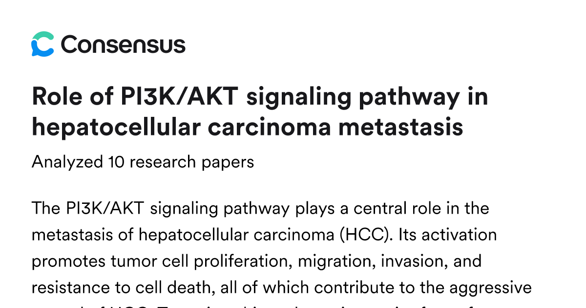 Role of PI3K/AKT signaling pathway in hepatocellular carcinoma ...
