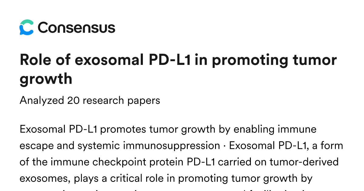 Role of exosomal PD-L1 in promoting tumor growth - Consensus