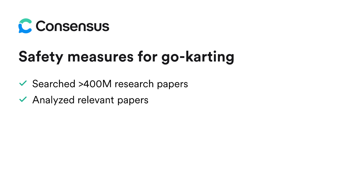Safety measures for go-karting - Consensus