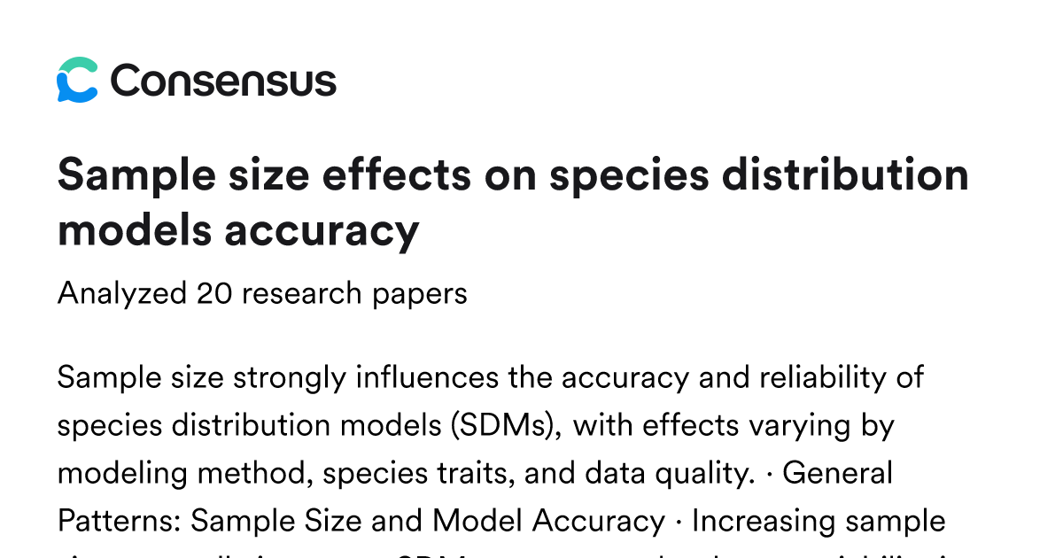 Sample size effects on species distribution models accuracy - Consensus