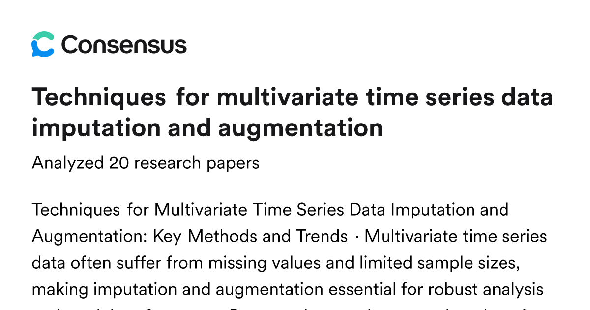 Techniques for multivariate time series data imputation and ...
