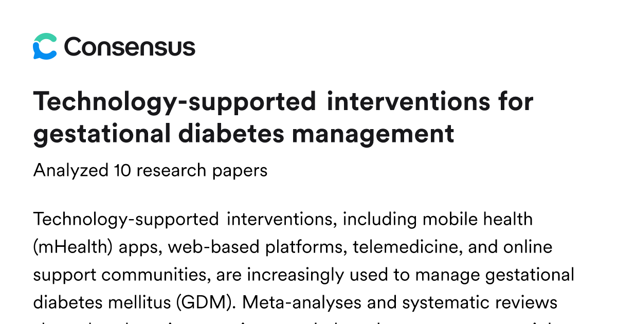 Technology-supported interventions for gestational diabetes management ...