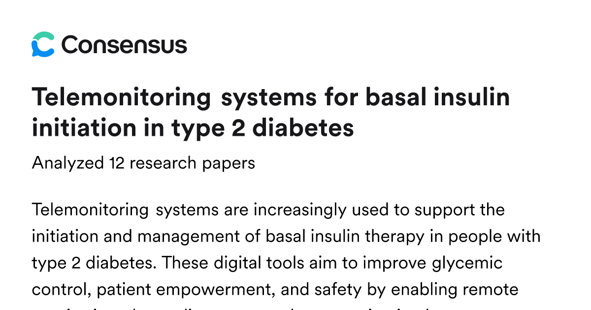 Telemonitoring systems for basal insulin initiation in type 2 diabetes ...