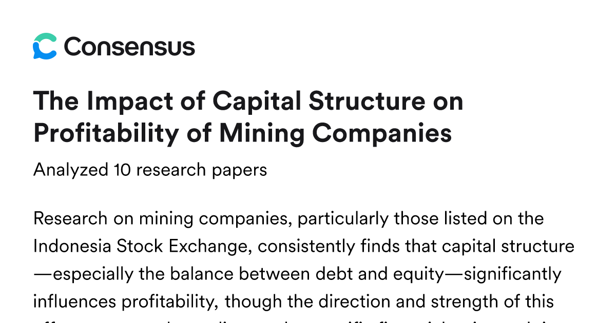 The Impact of Capital Structure on Profitability of Mining Companies ...