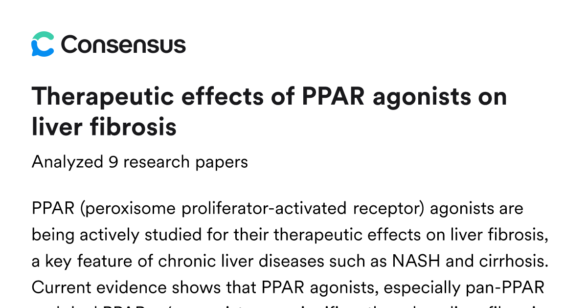 Therapeutic effects of PPAR agonists on liver fibrosis - Consensus