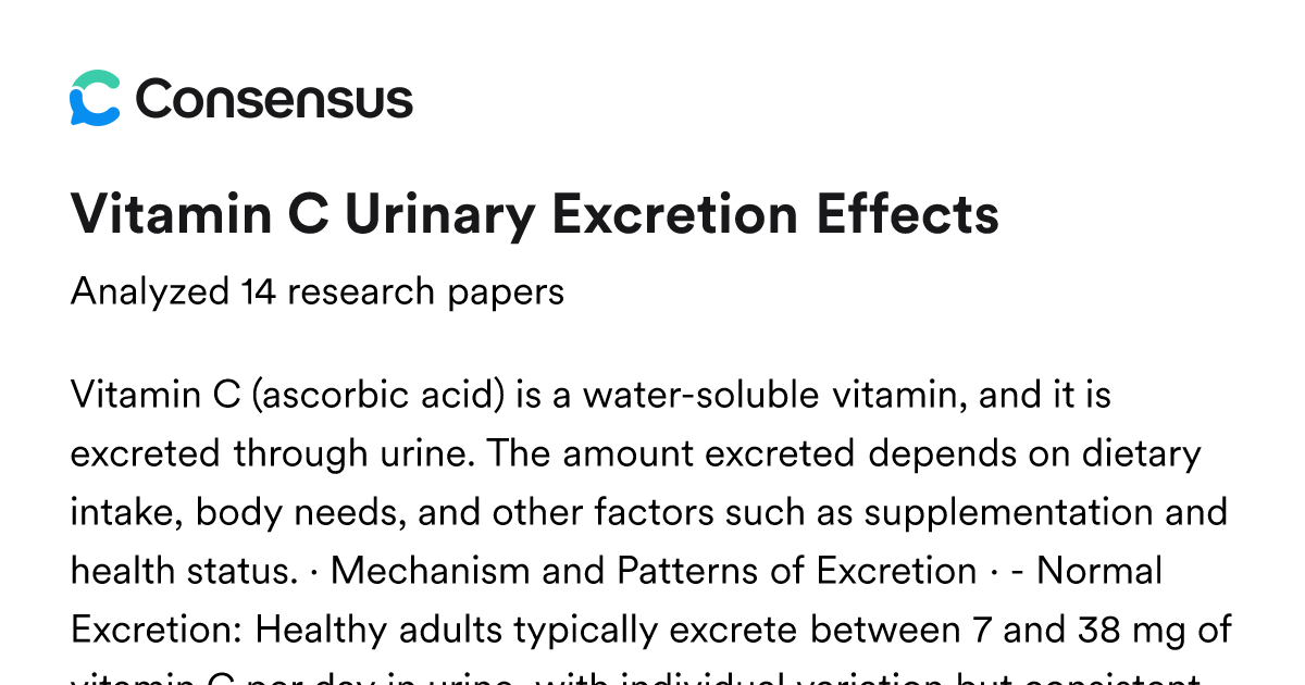Vitamin C Urinary Excretion Effects - Consensus