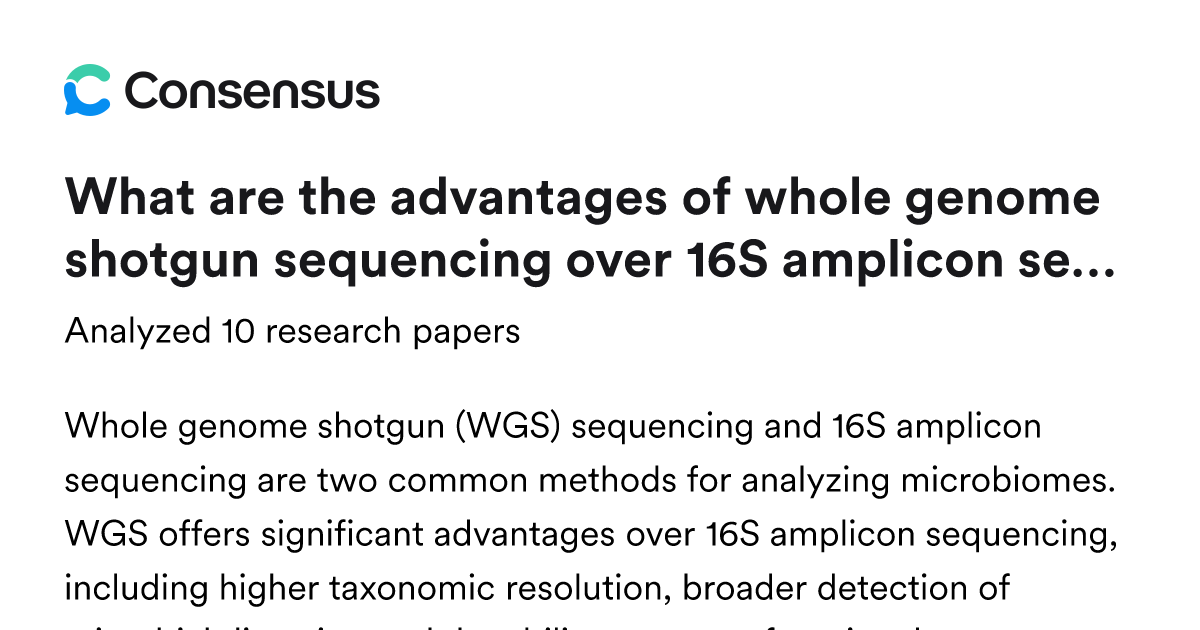 What are the advantages of whole genome shotgun sequencing over 16S ...