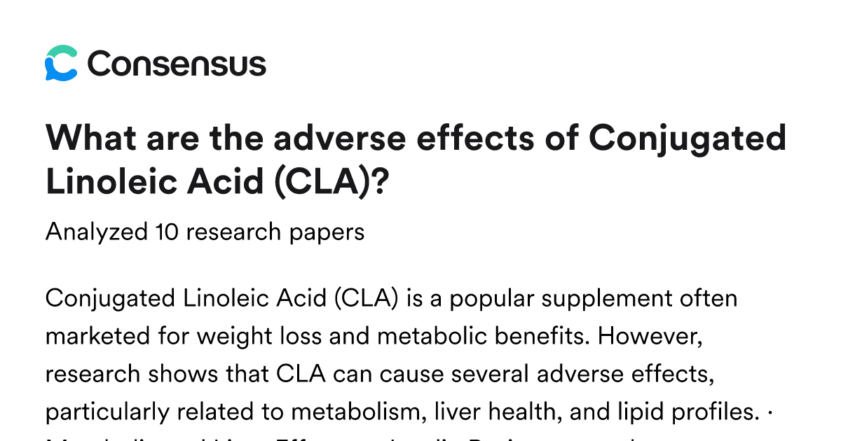 What are the adverse effects of Conjugated Linoleic Acid (CLA)? - Consensus