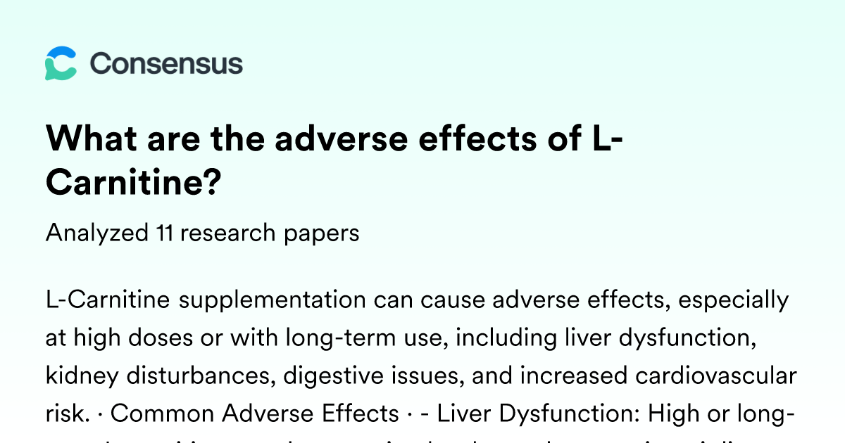 does l carnitine have any side effects What are the adverse effects of L-Carnitine?