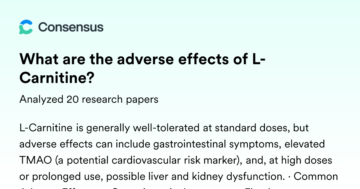 the side effects of l carnitine What are the adverse effects of L-Carnitine?