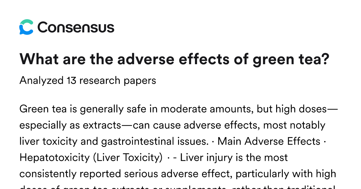 What are the adverse effects of green tea? - Consensus