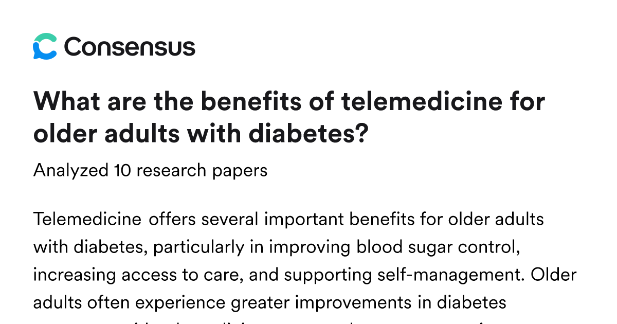 What are the benefits of telemedicine for older adults with diabetes ...