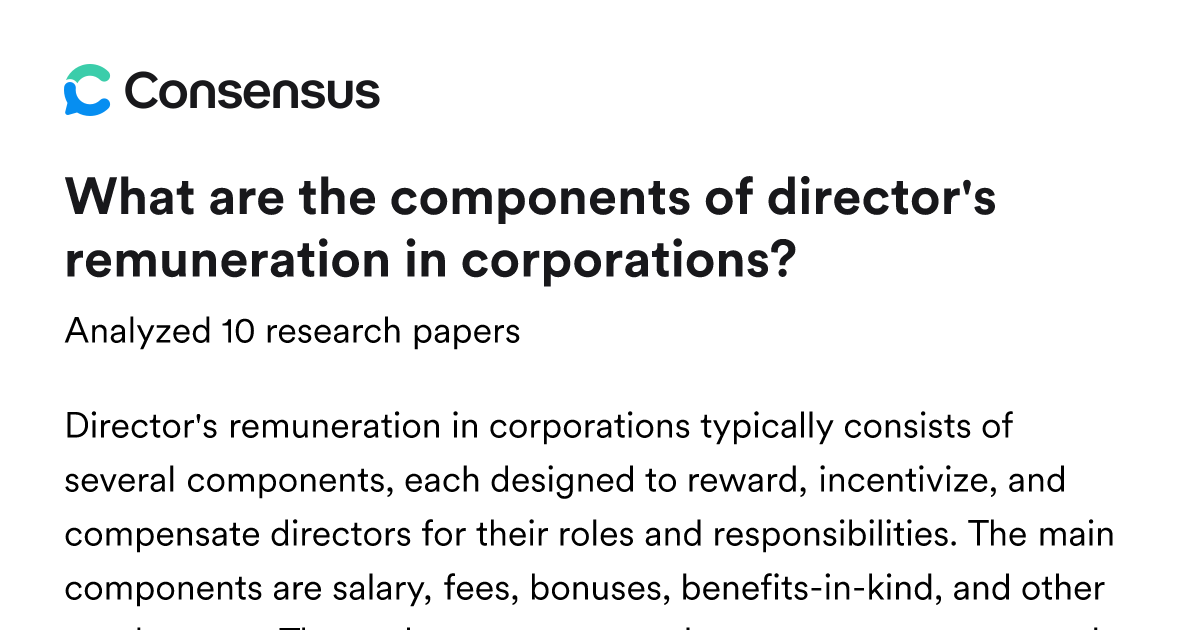 What are the components of director's remuneration in corporations ...