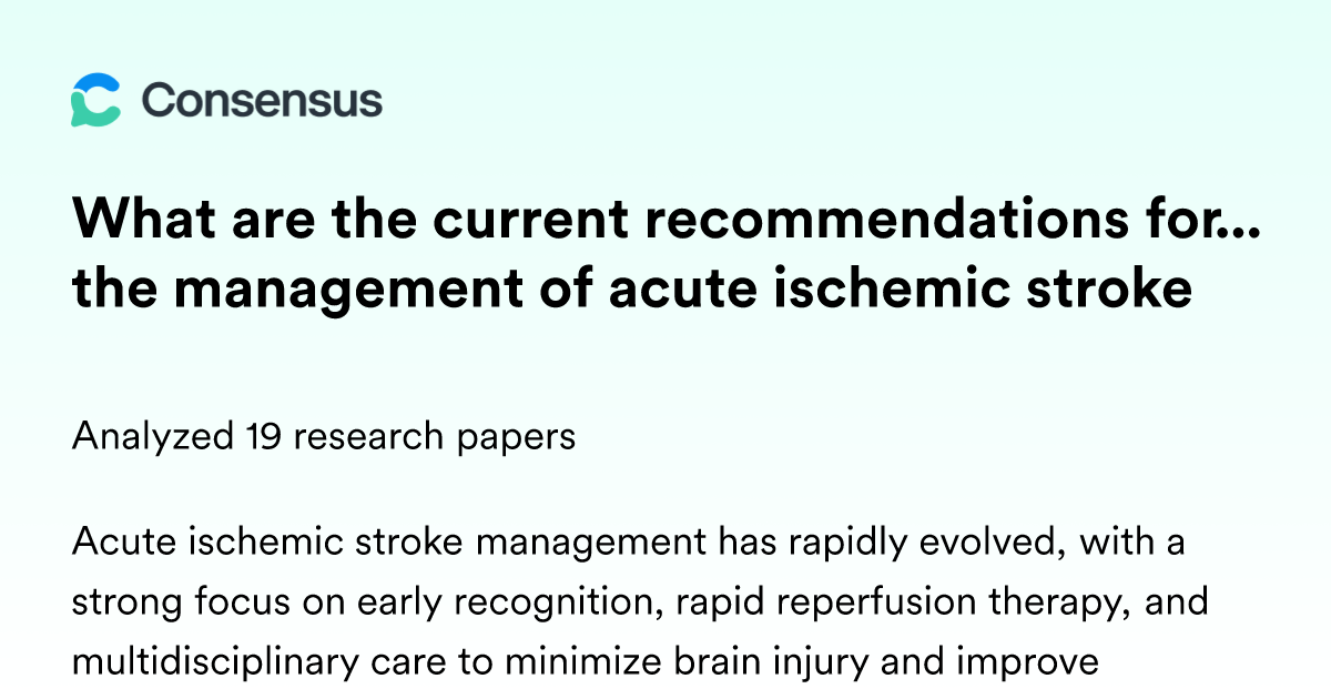 What are the current recommendations for the management of acute ...