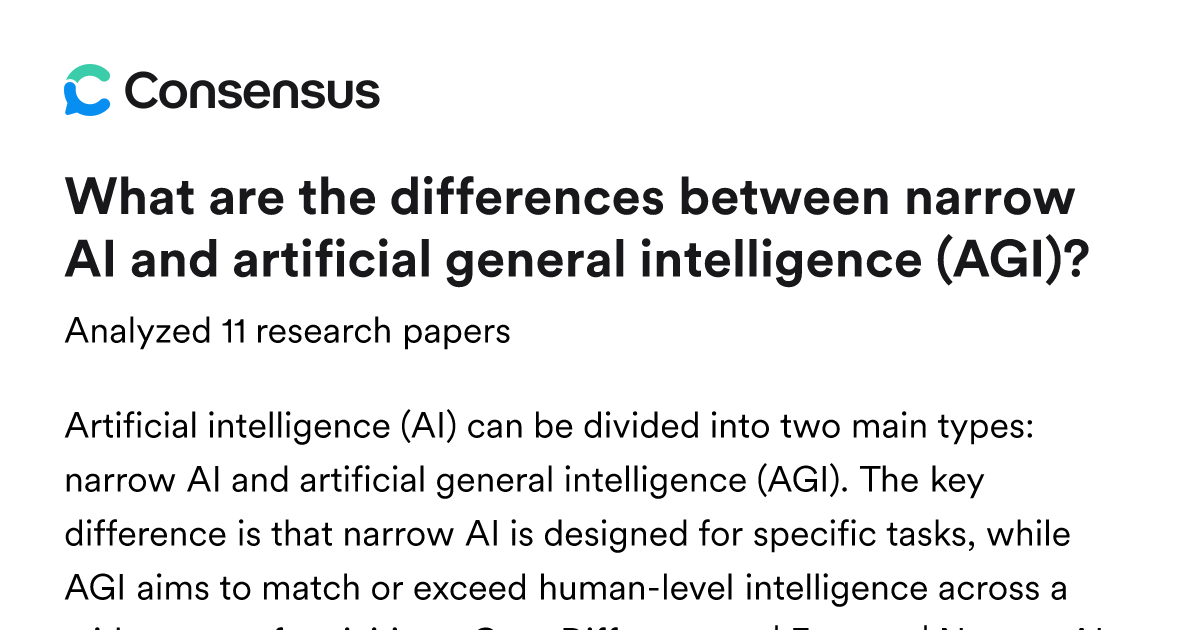 What are the differences between narrow AI and artificial general ...