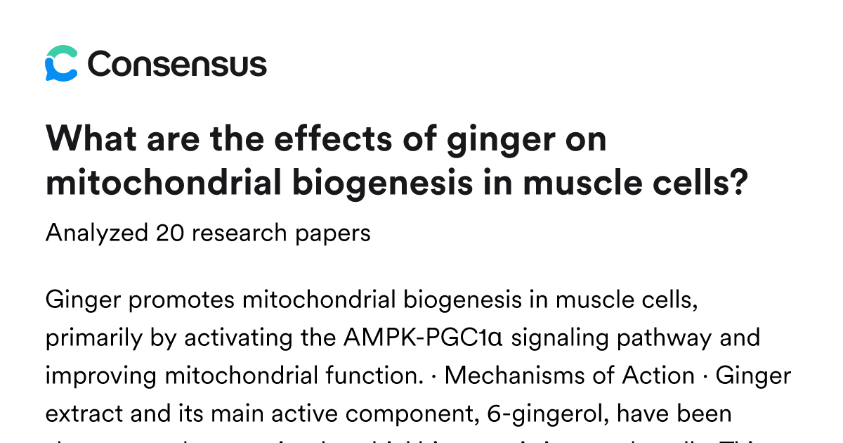 What are the effects of ginger on mitochondrial biogenesis in muscle ...