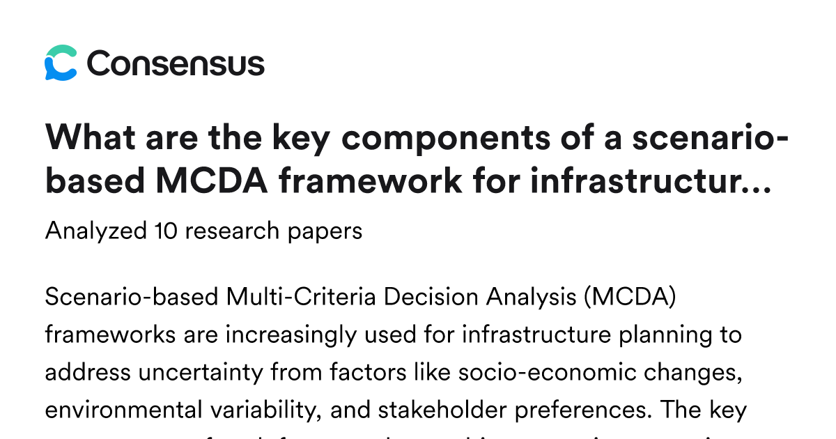 What are the key components of a scenario-based MCDA framework for ...
