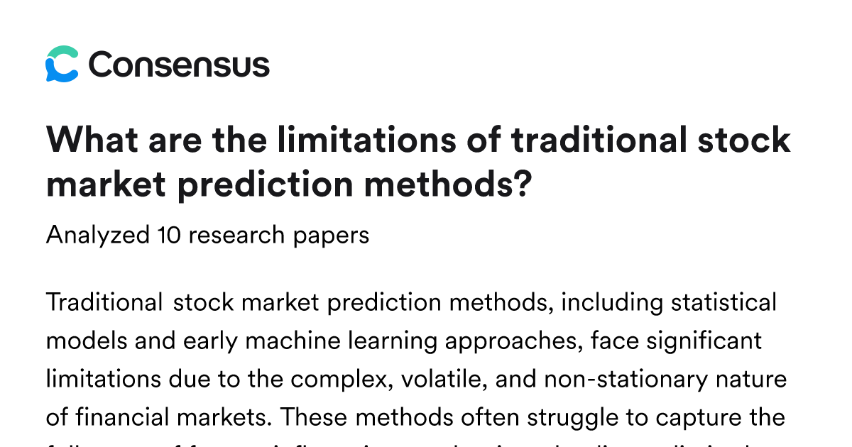 What are the limitations of traditional stock market prediction methods ...