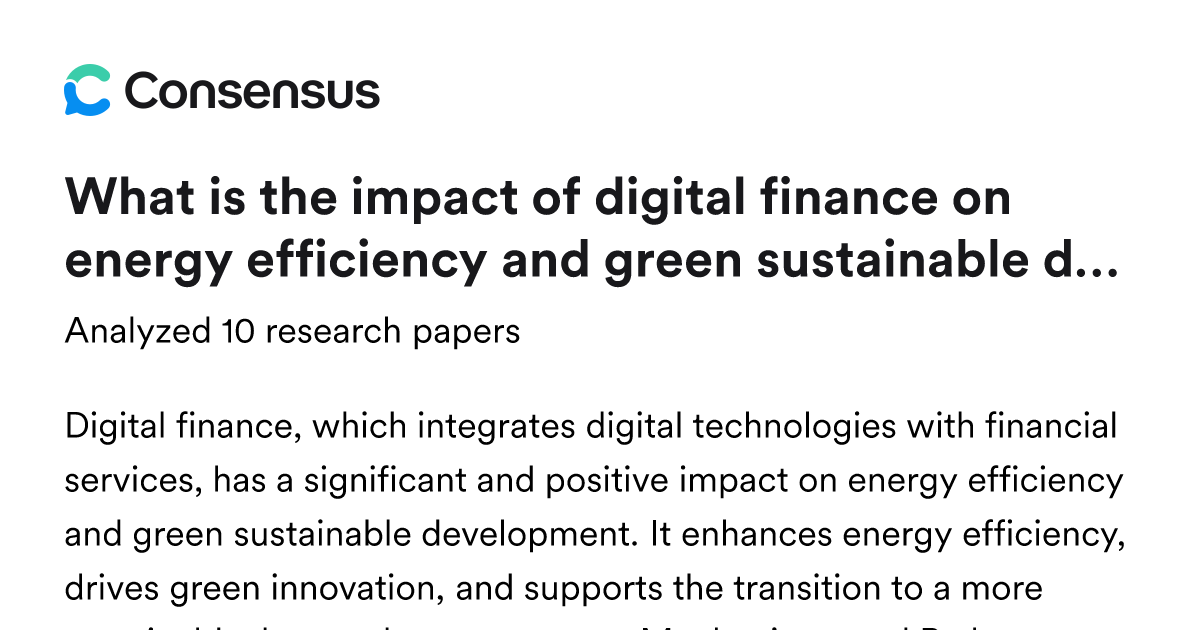 What is the impact of digital finance on energy efficiency and green ...