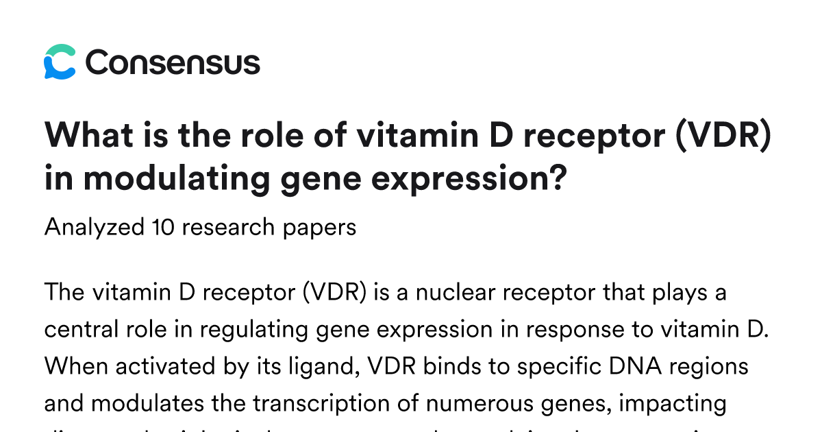 What is the role of vitamin D receptor (VDR) in modulating gene ...