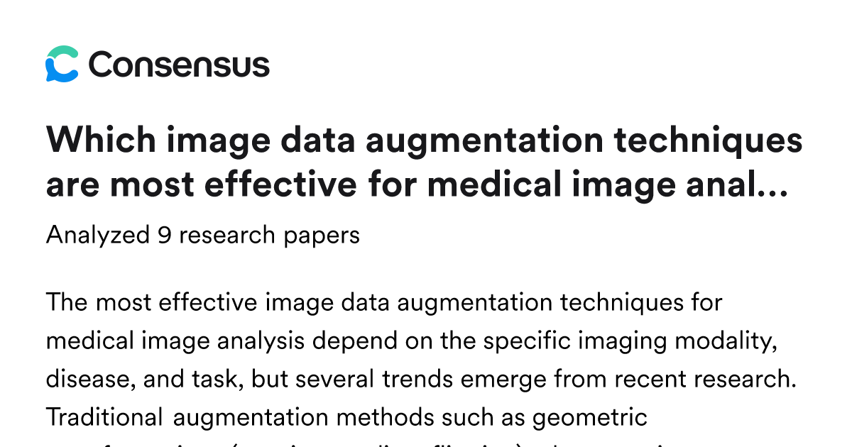 Which image data augmentation techniques are most effective for medical ...