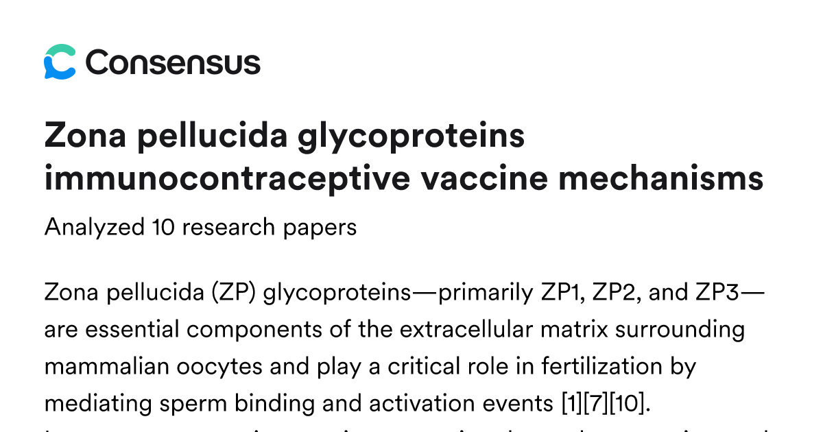 Zona pellucida glycoproteins immunocontraceptive vaccine mechanisms ...