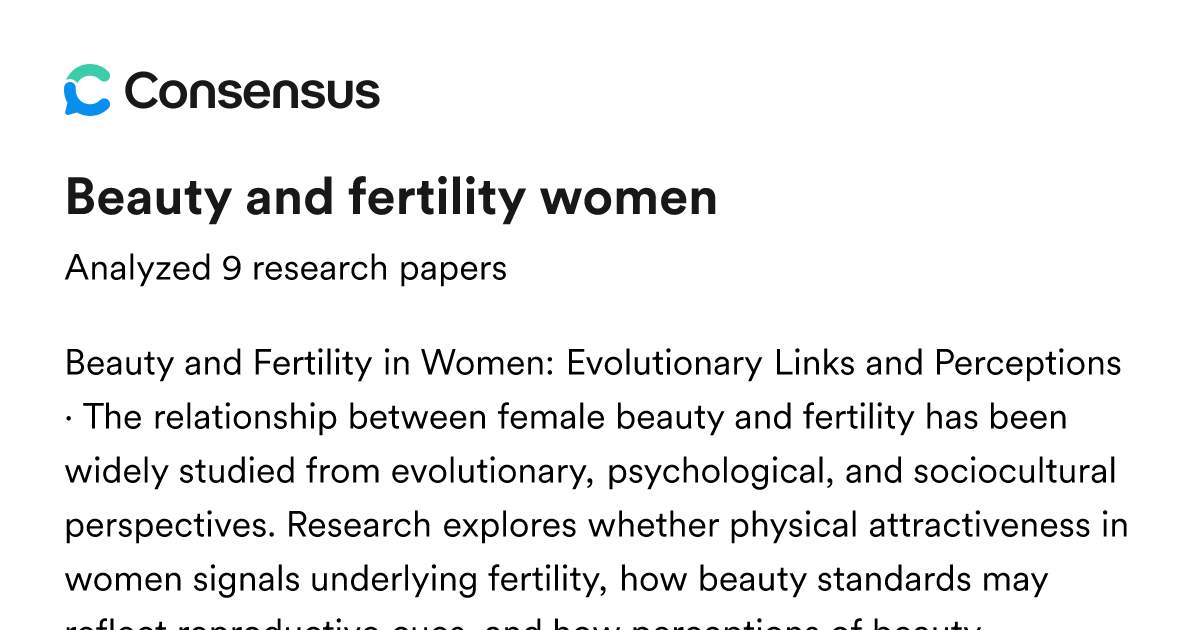 beauty and fertility women - Consensus