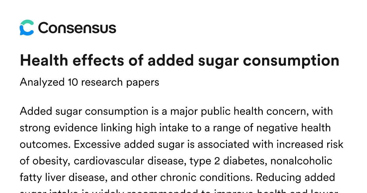 health effects of added sugar consumption - Consensus