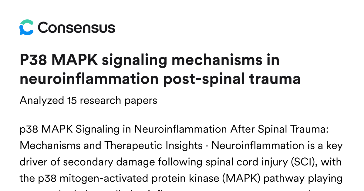 p38 MAPK signaling mechanisms in neuroinflammation post-spinal trauma ...